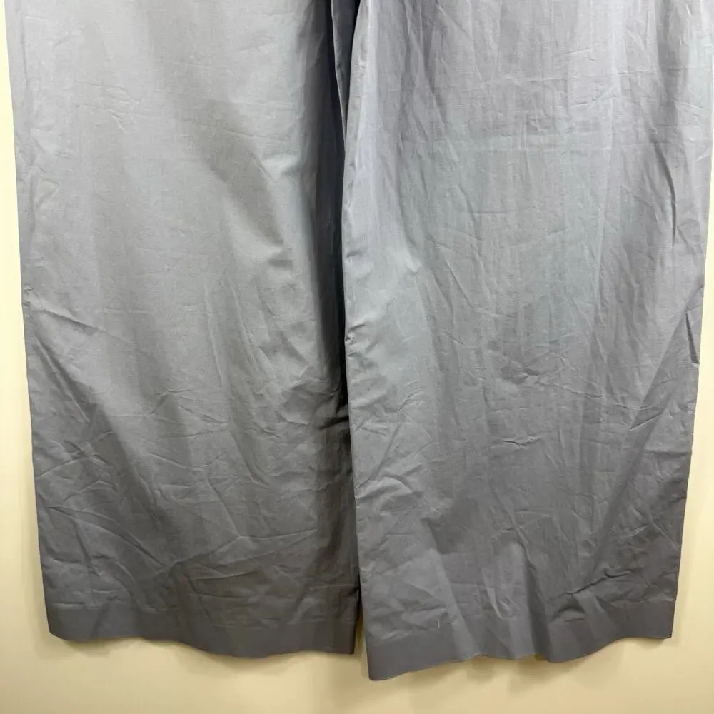 Tory Burch Light Blue Wide Leg Trouser Pants Size 2 Stretch Cotton Poplin Office